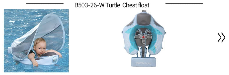 Non-Inflatable Baby Float with Canopy Waist Swimming Chest