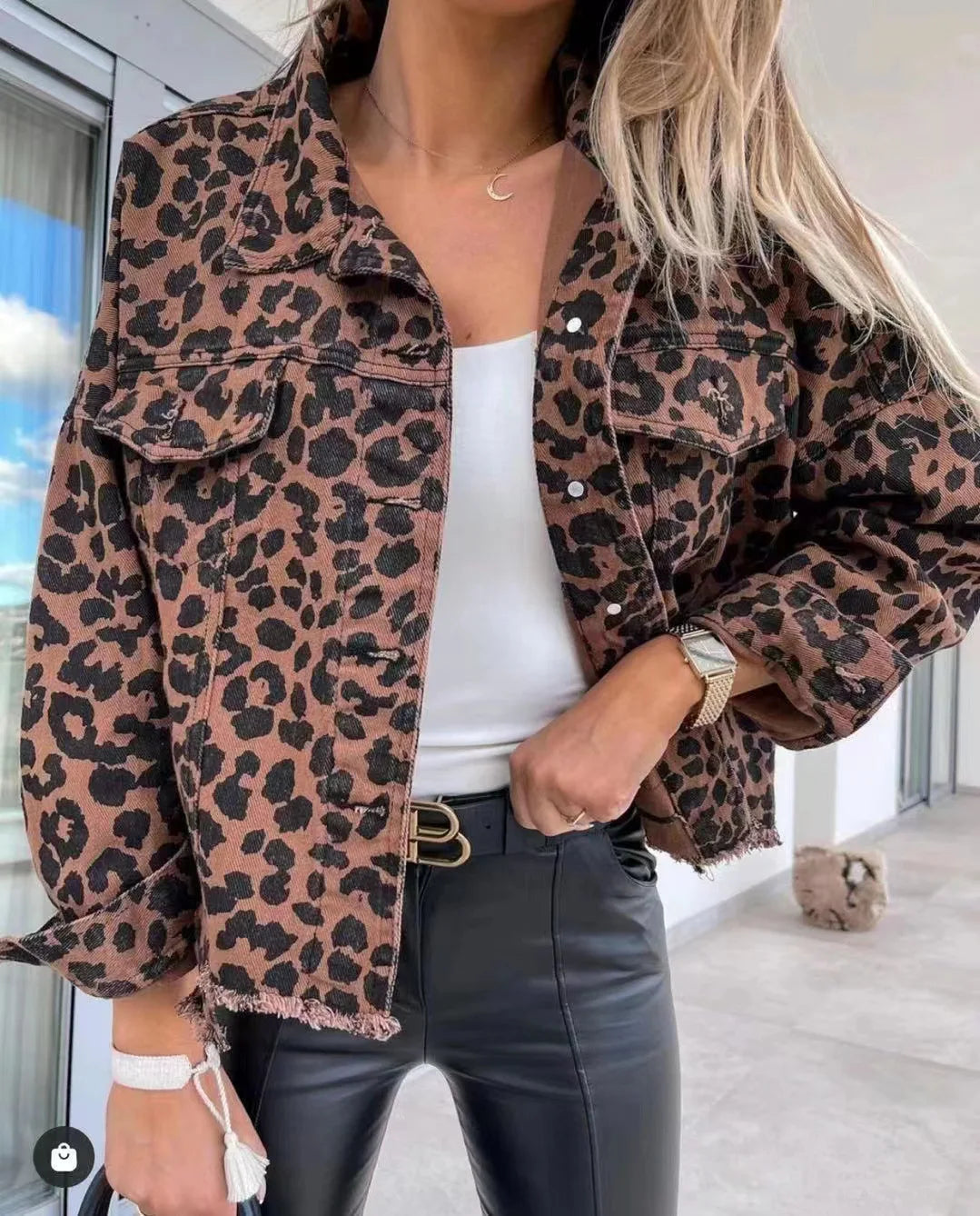 Women's Leopard Denim Jackets