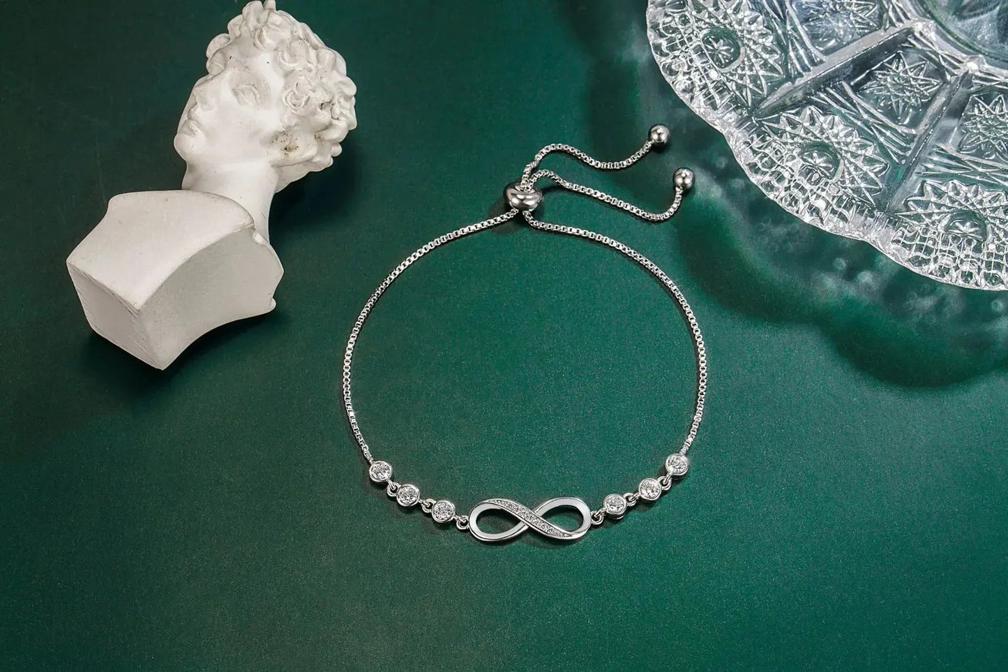 Infinite Inlaid Round Cubic Zircon Bracelet silver