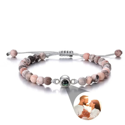 Multiple Photo Projection Bracelets Style 8 / Gold Beads / United States