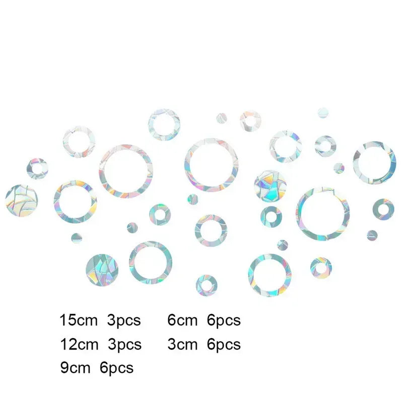 Rainbow Refraction Sticker Round 24pcs