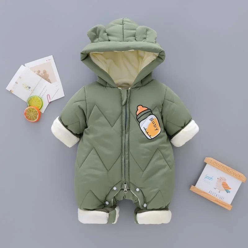 Newborn Boys Girls Hooded Rompers