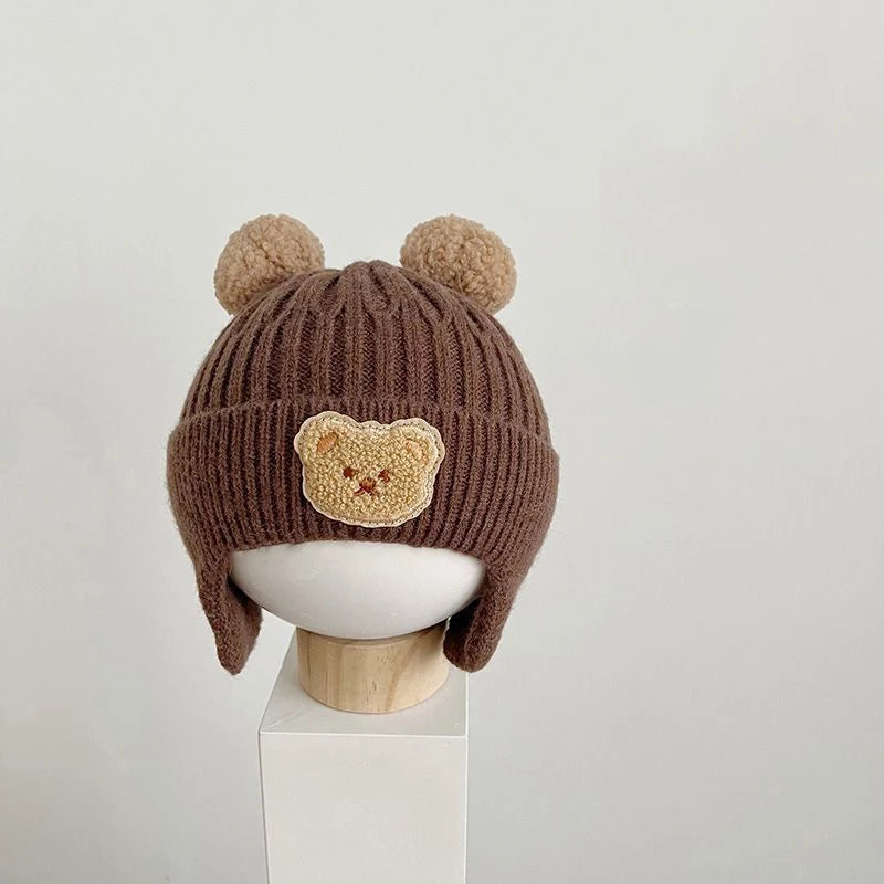 Winter Baby Beanie Hat Cartoon Bear Ear Protection