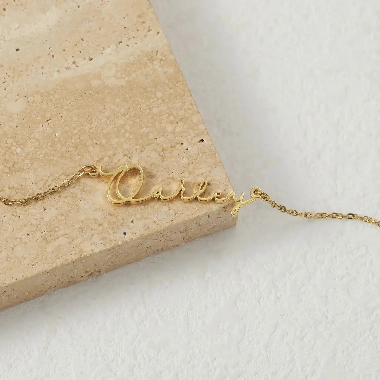 Shopminx Custom Name Bracelet Stainless steel Dainty Bracelets Necklace / 20cm / Silver