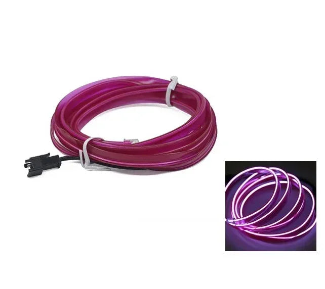 Neon LED Light Glow EL Wire String Strip Rope Purple strip / 4m
