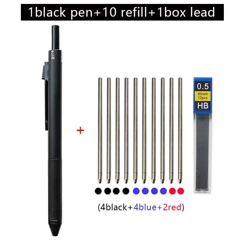 Metal Multicolor Pen 4 In 1 Gravity Sensor Ballpoint Pen Black pen set