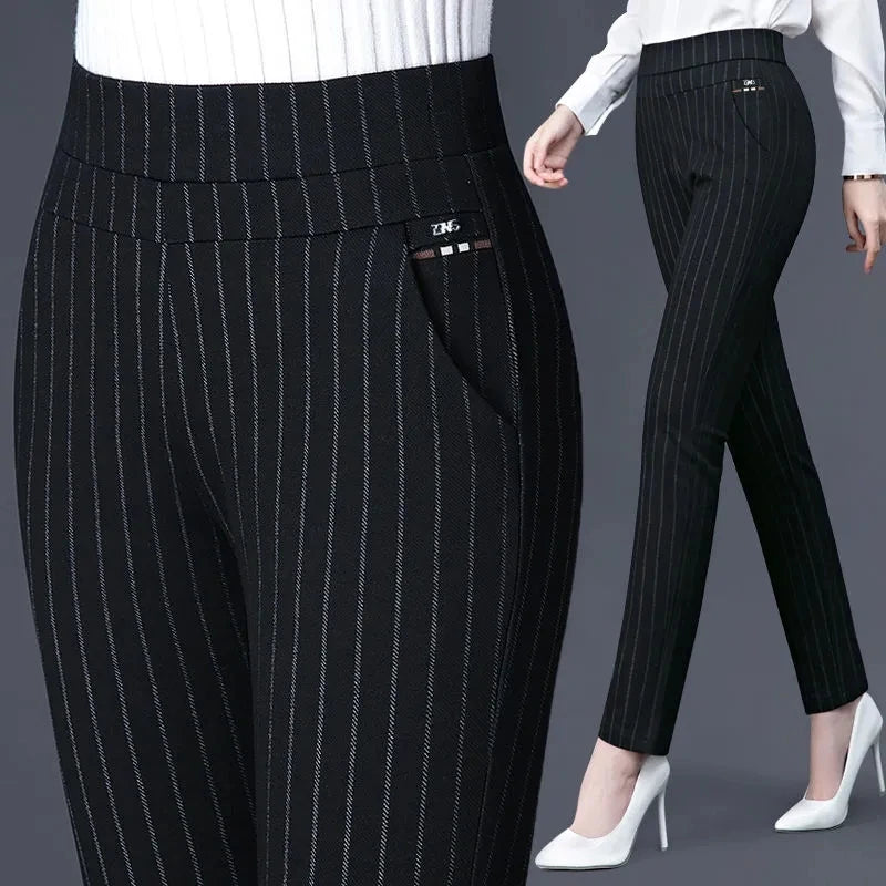 Elastic Waist Casual Straight Pants