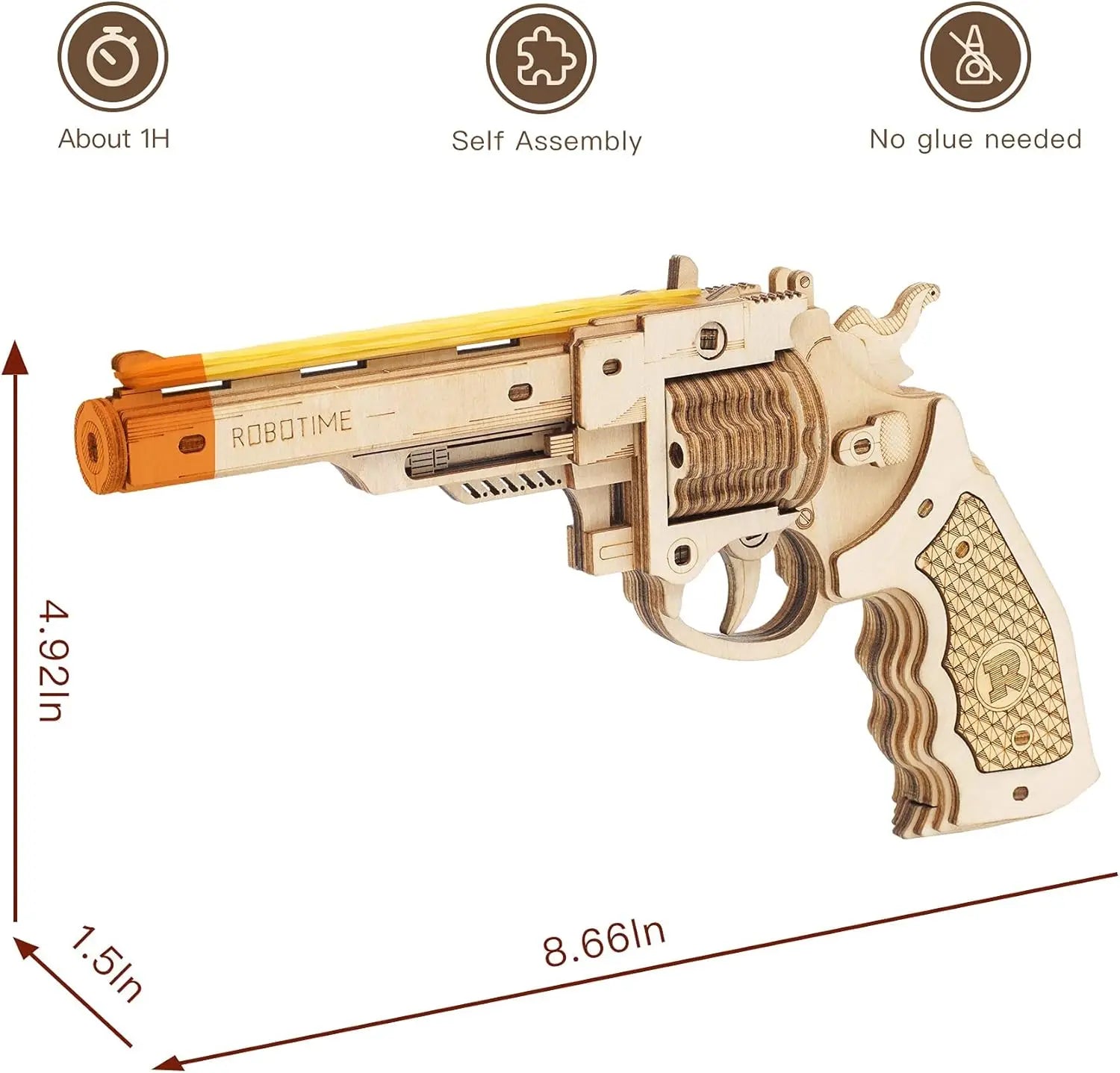 Robotime ROKR DIY 3D Wooden Gun Puzzle Kit