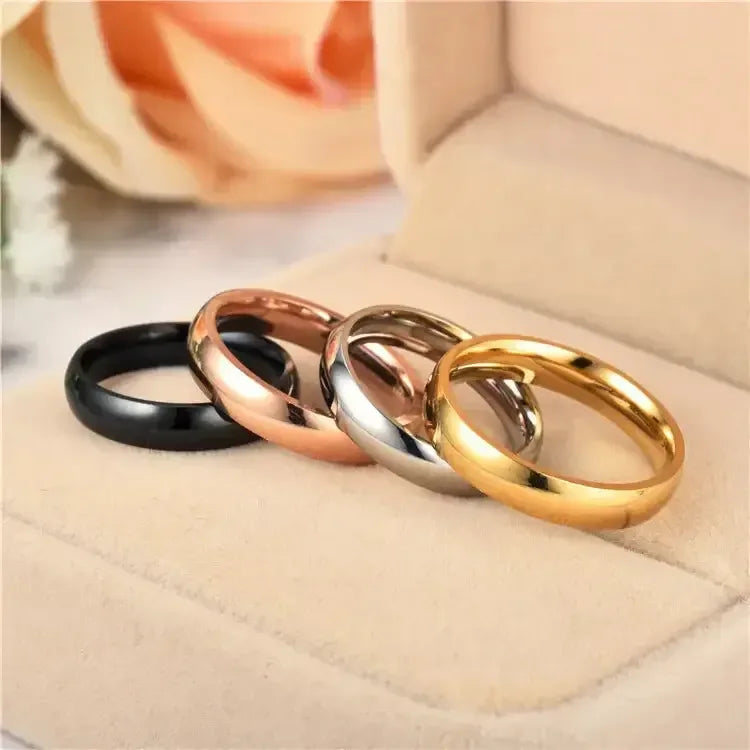Classic 6mm Titanium Ring Hypoallergenic High Polish Unisex Wedding Band Rose Gold / 7