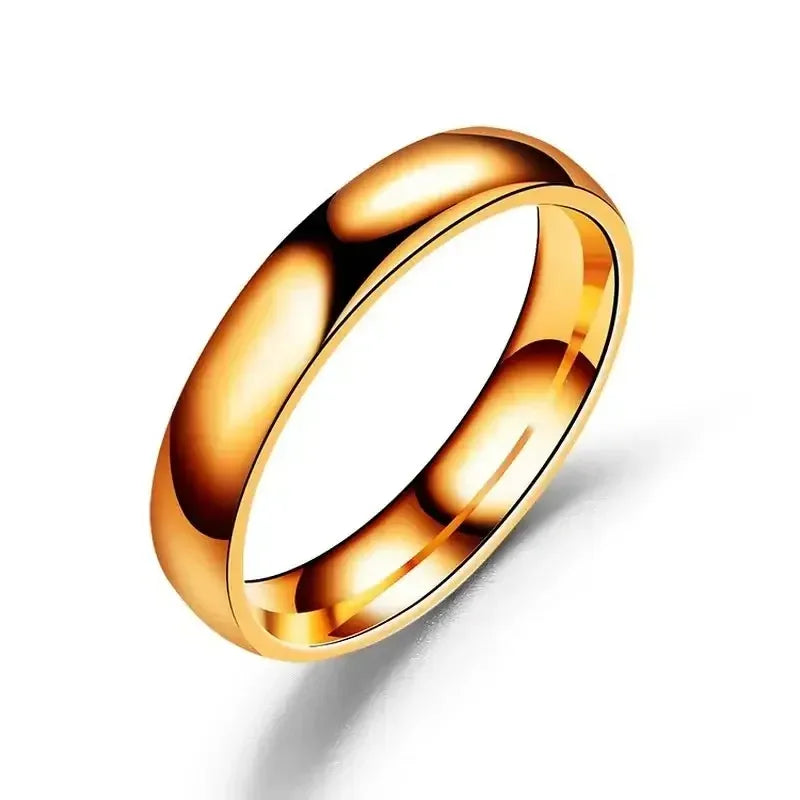Classic 6mm Titanium Ring Hypoallergenic High Polish Unisex Wedding Band Rose Gold / 7