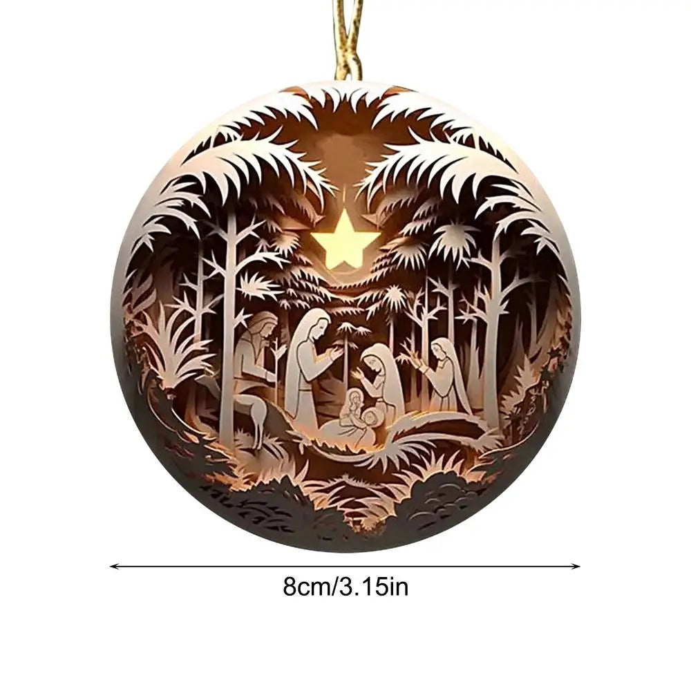 Nativity Christmas Tree Ornaments – Jesus Christ Hanging Pendants (5-Pack)