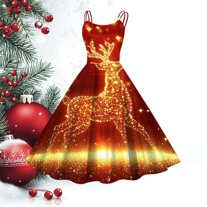 Women’s Christmas Cosplay Slip Dress Gold / M / United States