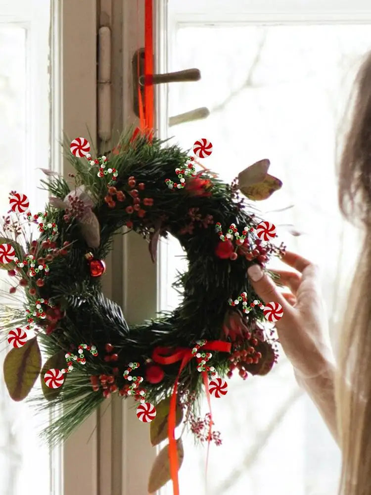 Red & White Candy Cane Christmas Tree Picks