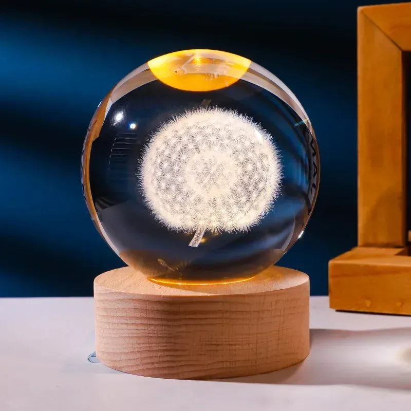 Galaxy Night Light Crystal Ball Warm Light Base / 23