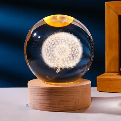 Galaxy Night Light Crystal Ball Warm Light Base / 23