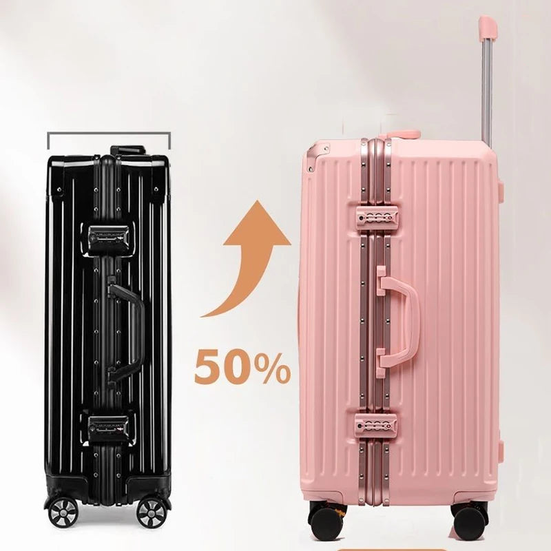 Aluminum Frame Boarding Box Rolling Suitcase