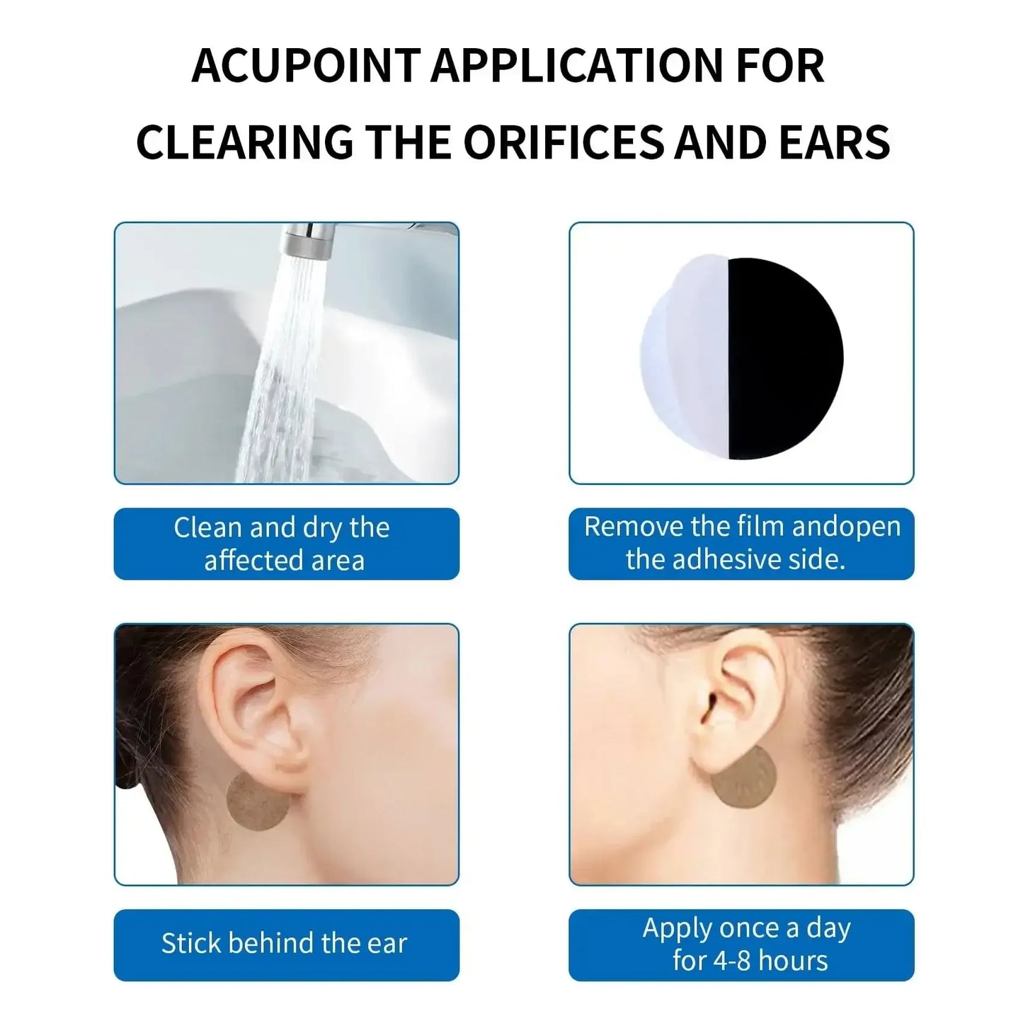 Ear Bead Patch Auriculotherapy Acupressure Tinnitus Relief Patch 12PCS