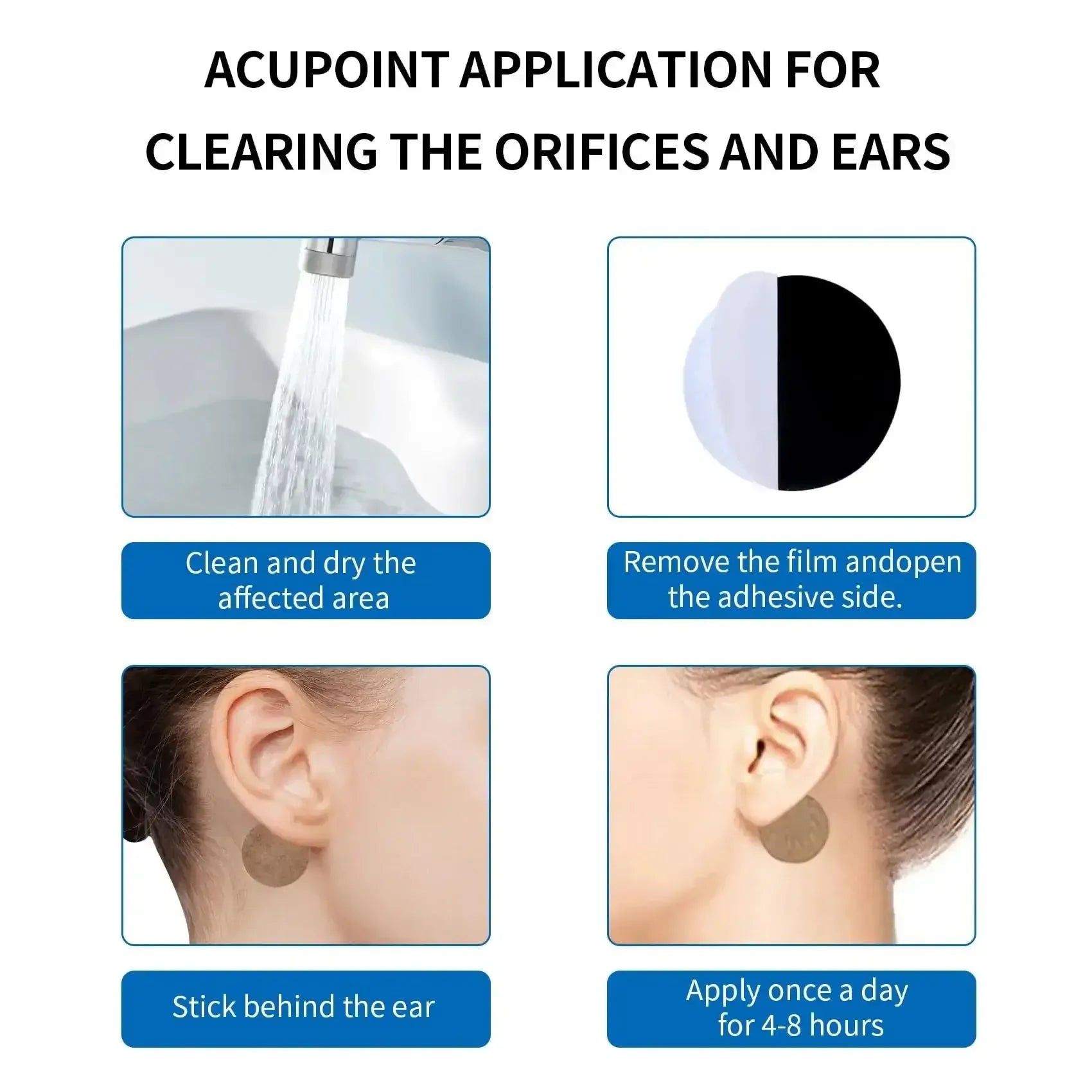 Ear Bead Patch Auriculotherapy Acupressure Tinnitus Relief Patch 12PCS