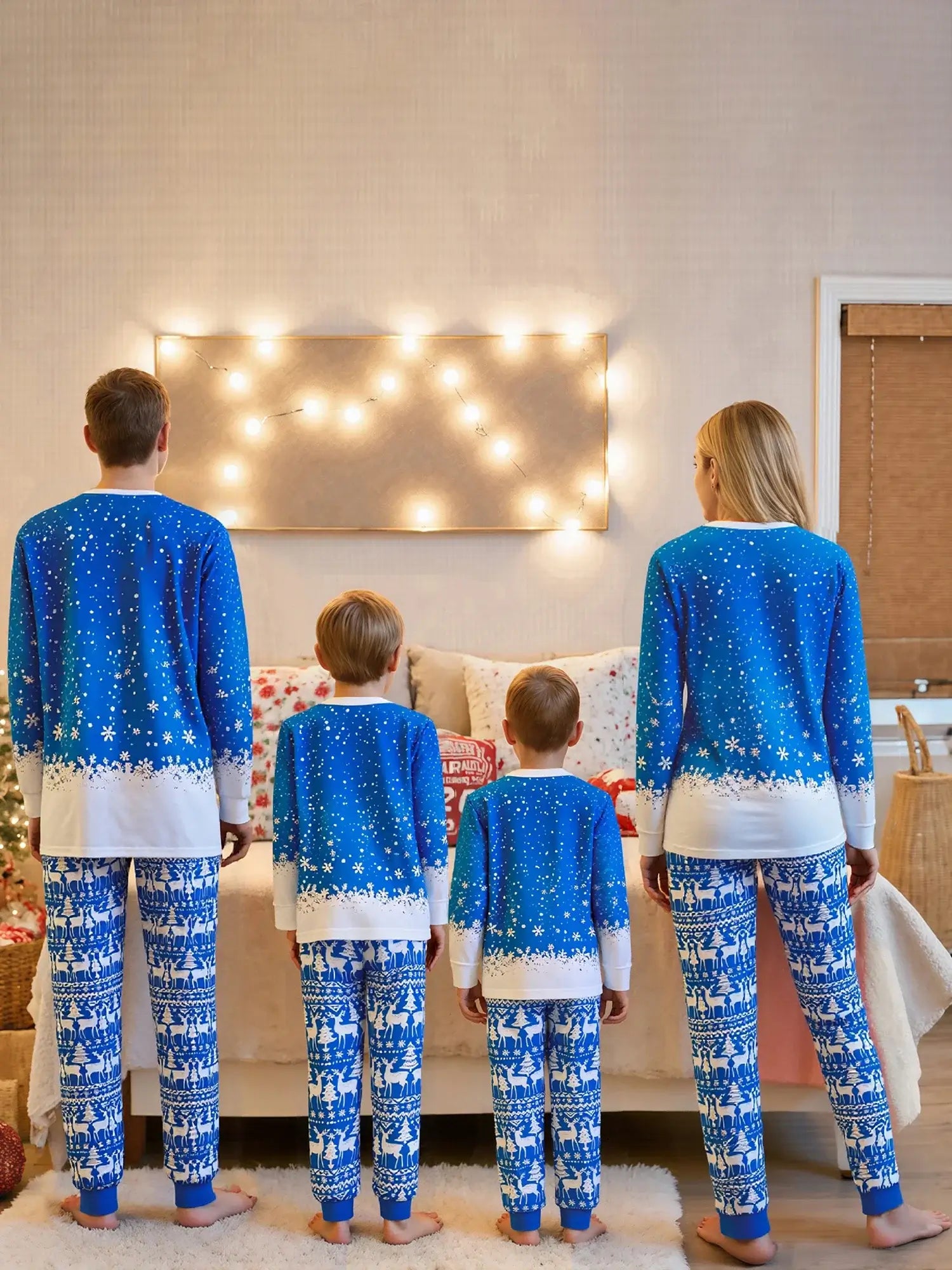 Christmas Family Matching Pajamas Blue / 9-12 Months / United States