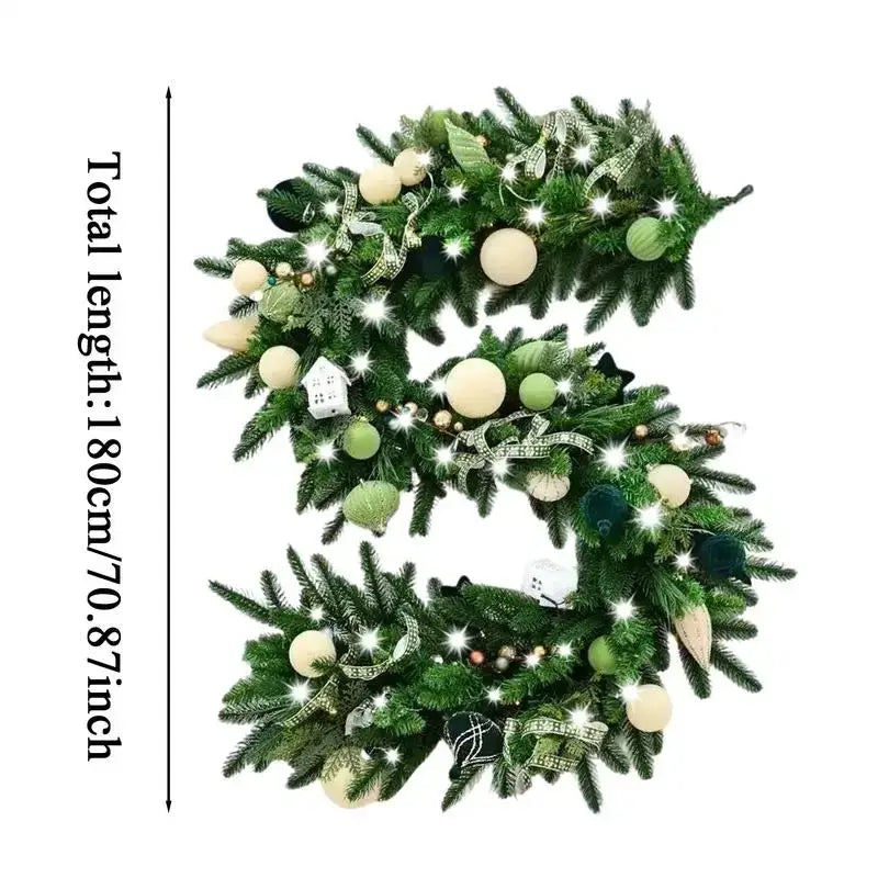 6FT Light-Up Christmas Garland with Pine Cones & LED Lights