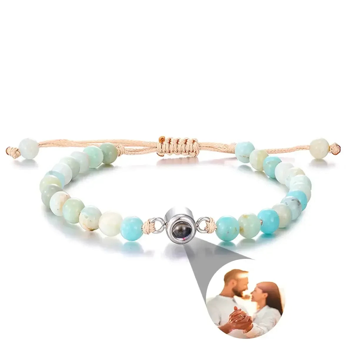 Multiple Photo Projection Bracelets Style 10 / Silver Beads / United States