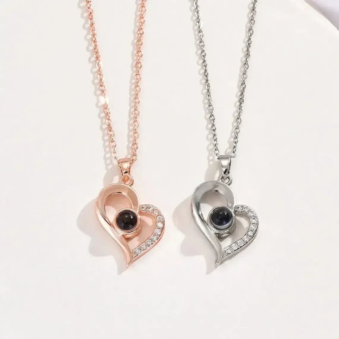 Personalized Custom Photo Projection heart Necklace Pendant Minx