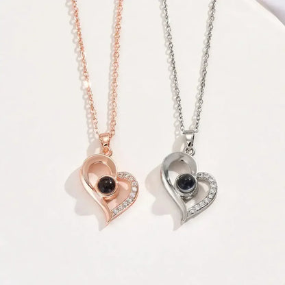 Personalized Custom Photo Projection heart Necklace Pendant Minx