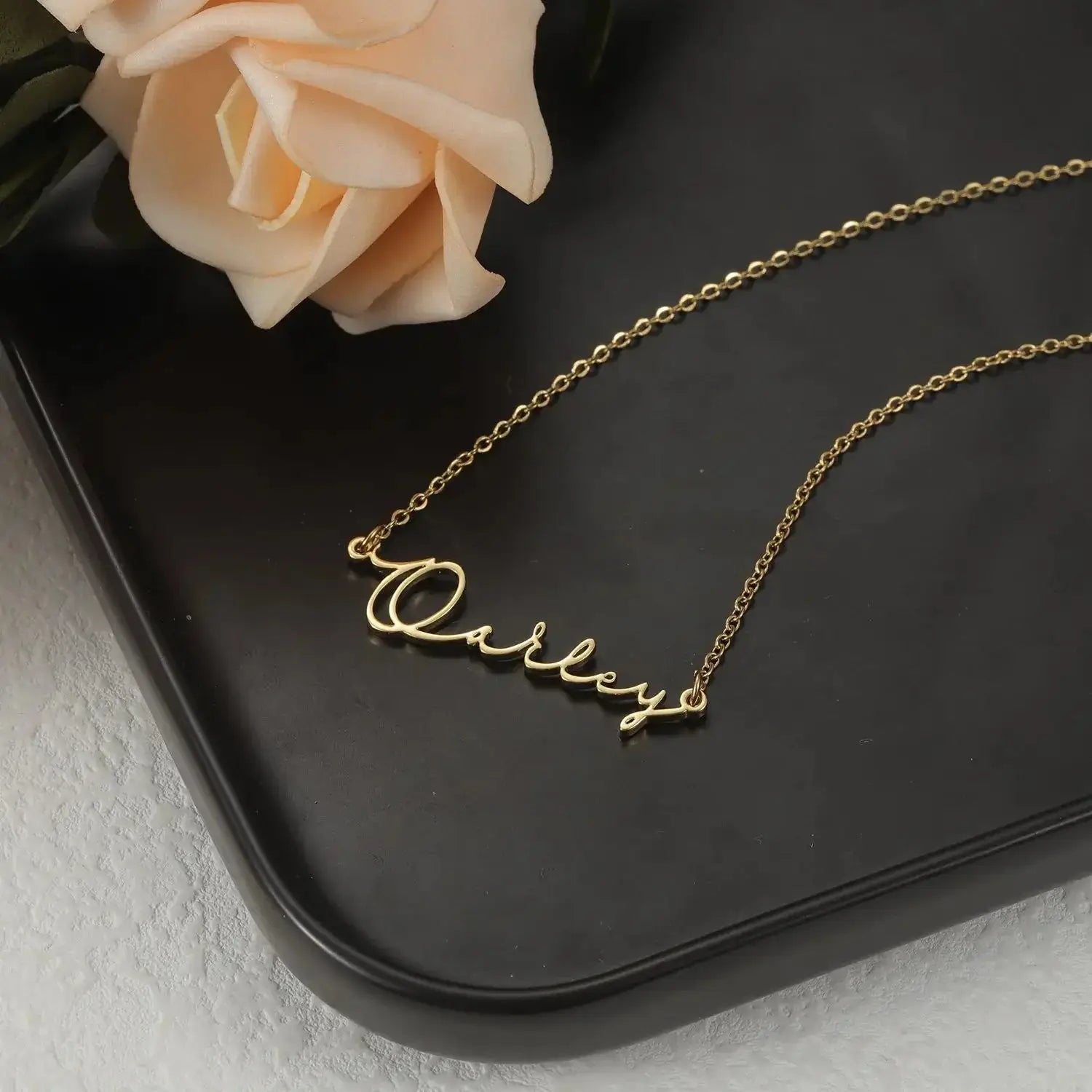 Shopminx Custom Name Bracelet Stainless steel Dainty Bracelets Necklace / 20cm / Silver