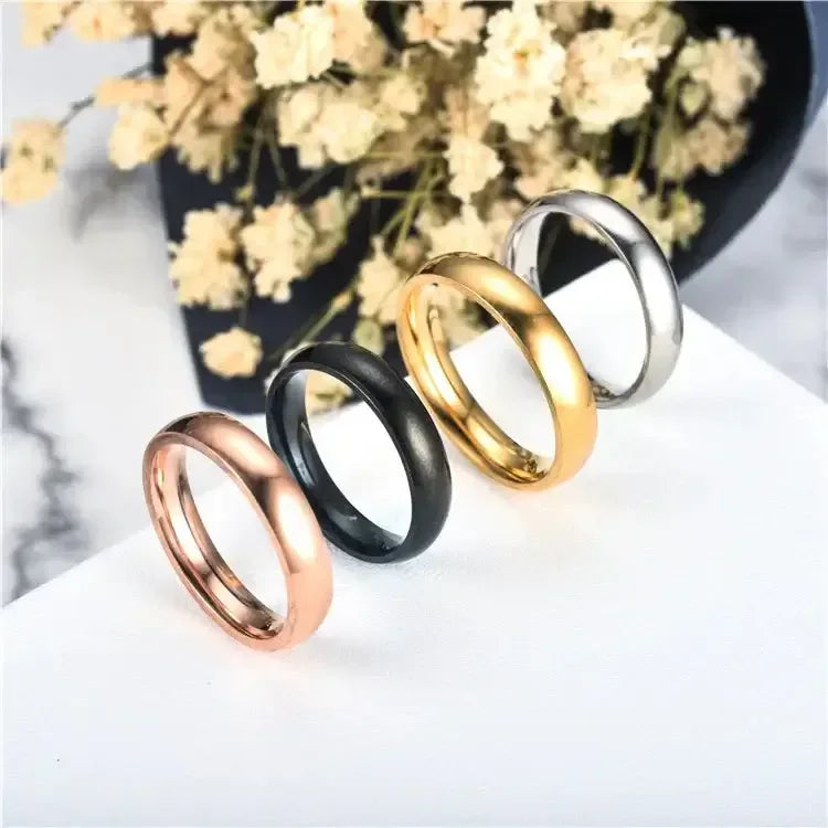 Classic 6mm Titanium Ring Hypoallergenic High Polish Unisex Wedding Band Rose Gold / 7