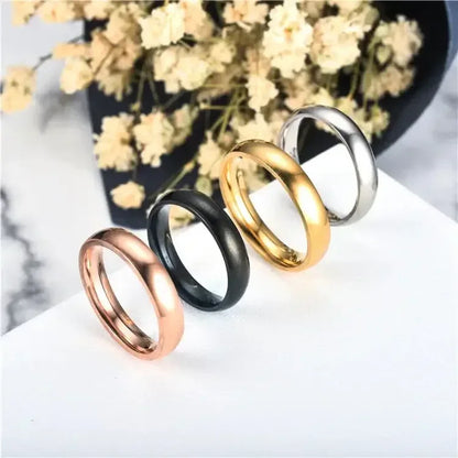 Classic 6mm Titanium Ring Hypoallergenic High Polish Unisex Wedding Band Rose Gold / 7