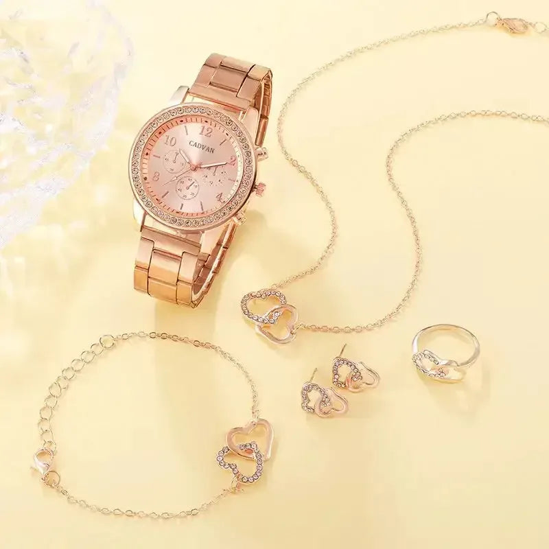 6 pcs. Rose Gold jewelry set Gold