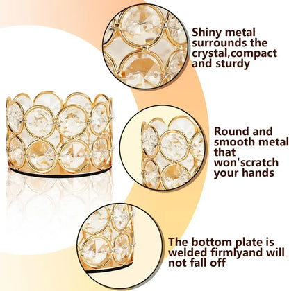 Gold Crystal Tea Light Candle Holders (48PCS) United States / Golden / 48pcs