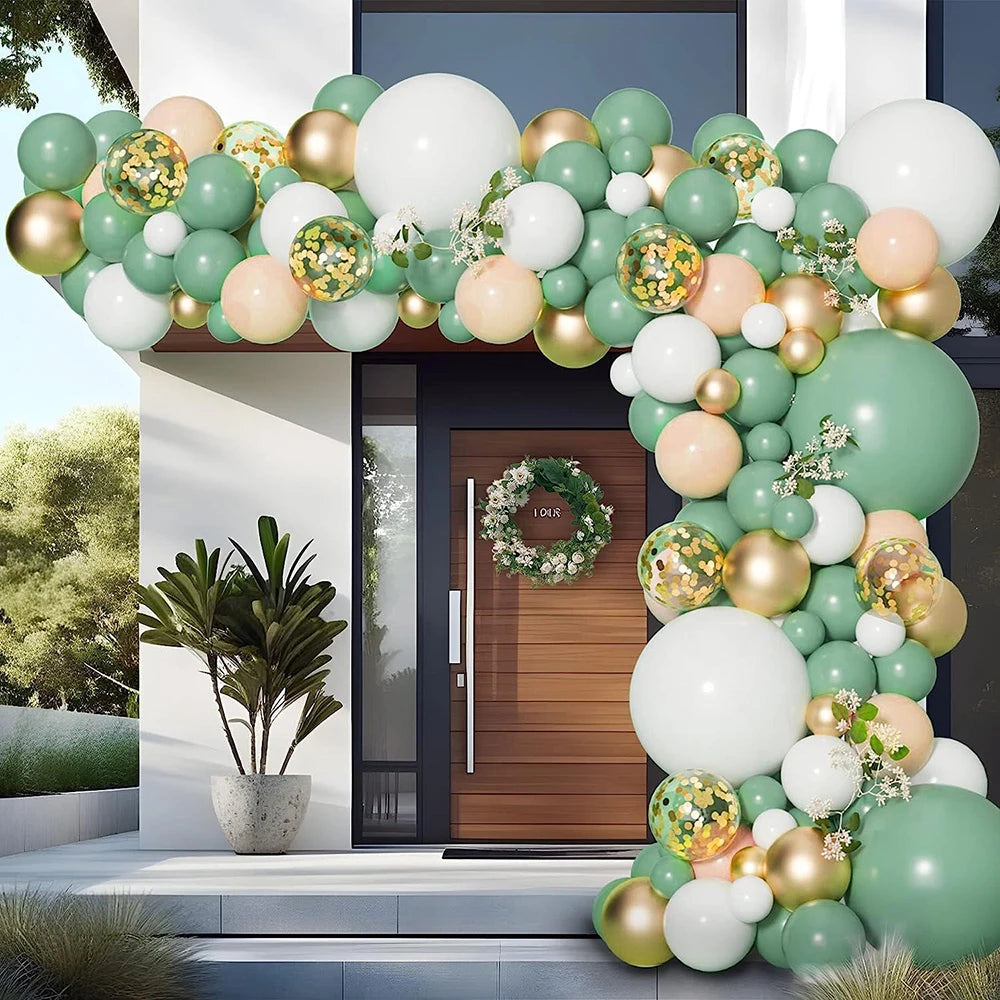 Sage Green Balloons Garland Arch