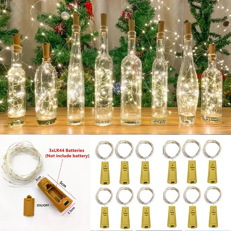 6PCS Battery LED Bottle Cork Fairy Lights for Holiday Decor
