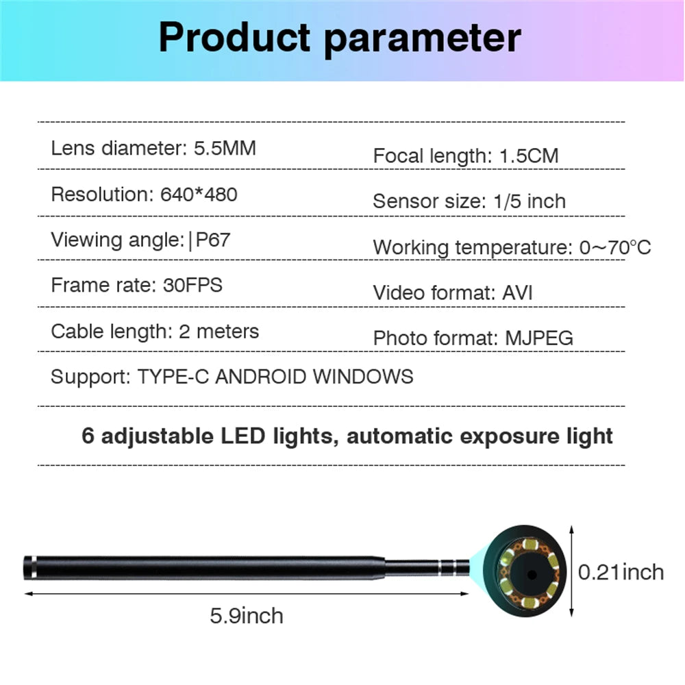 3-in-1 LED Ear Cleaning Endoscope