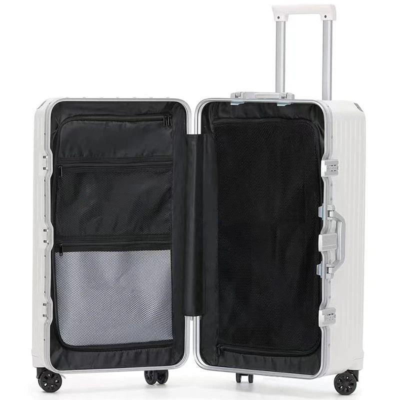 Aluminum Frame Boarding Box Rolling Suitcase