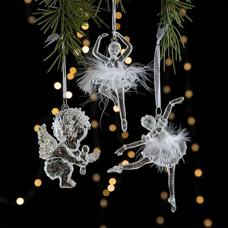 Crystal Acrylic Christmas Ornament – Dancing Angel Pendant