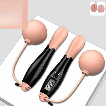 Adjustable Cordless jump rope Fitness gym Black pink ball