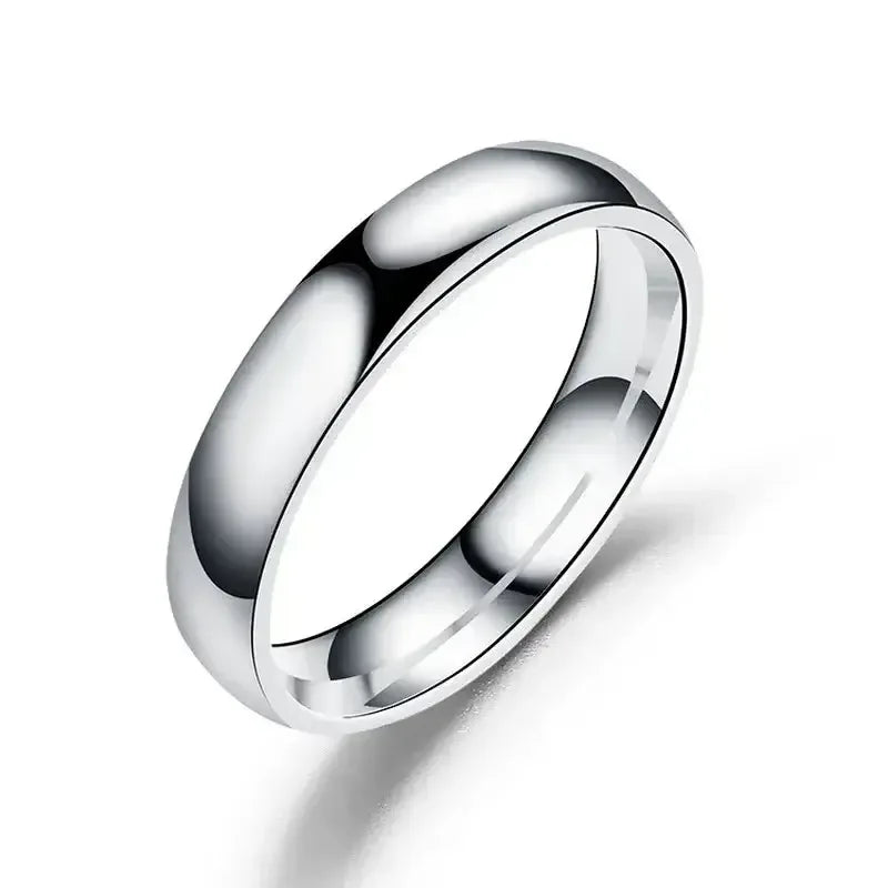 Classic 6mm Titanium Ring Hypoallergenic High Polish Unisex Wedding Band Silver / 9