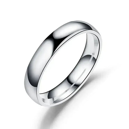 Classic 6mm Titanium Ring Hypoallergenic High Polish Unisex Wedding Band Silver / 9