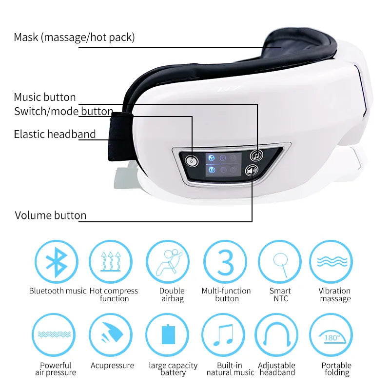 Eye Massager With Heat Smart Airbag Vibration