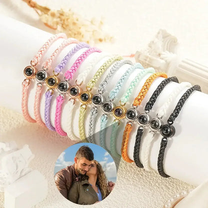 Custom Bracelets with Picture inside Style 2 / Gold Beads / United States