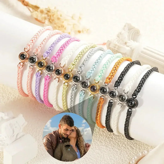 Custom Bracelets with Picture inside Style 2 / Gold Beads / United States