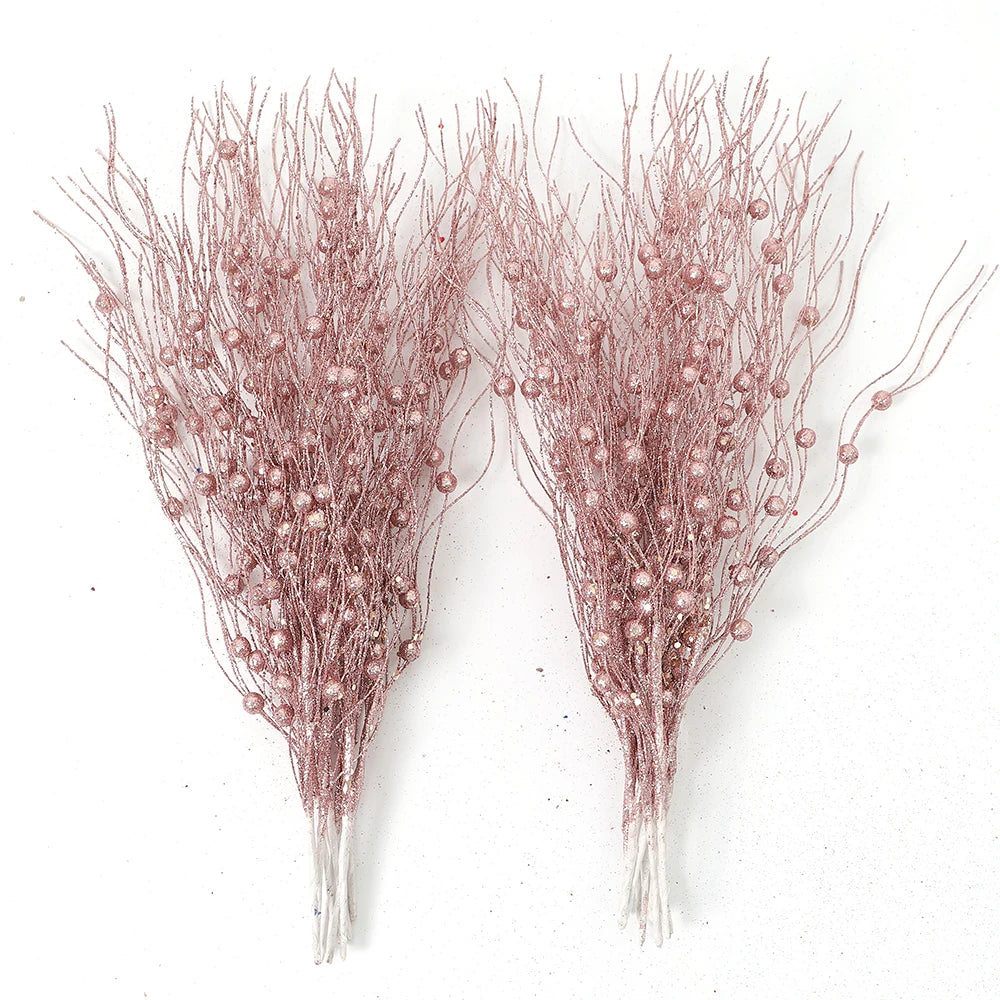 Glitter Foam Berry Christmas Bouquet – 5Pcs Festive Holiday Floral Decor