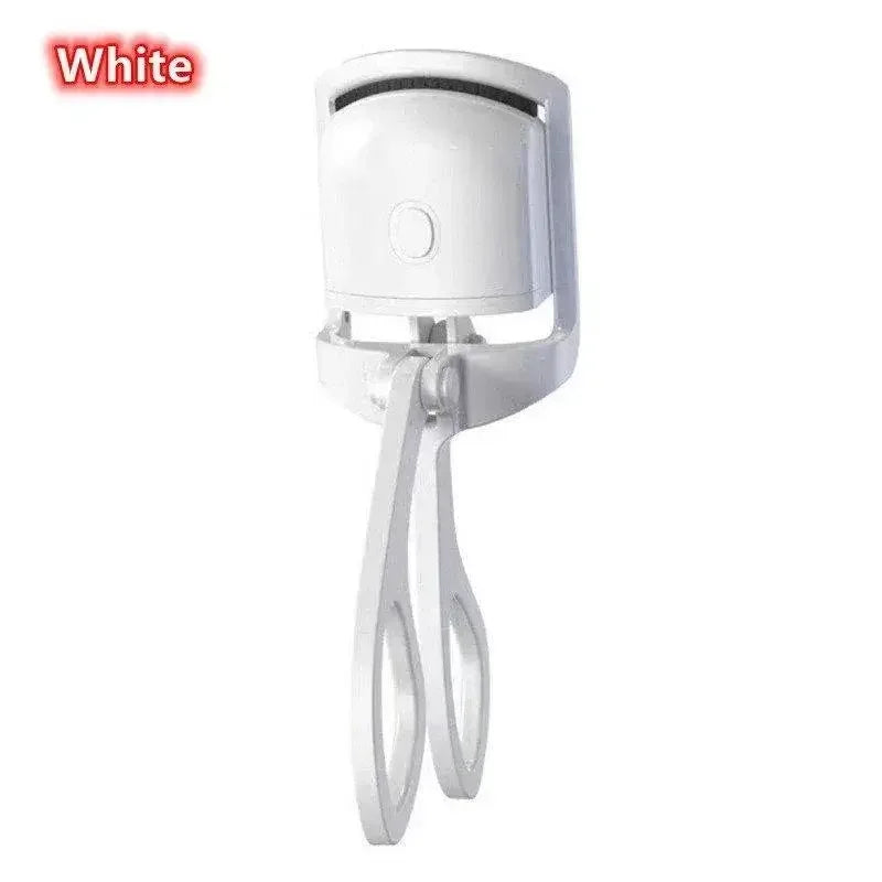 Shopminx 1PC Portable Electric Eyelash Curler Mini Rechargeable Heated Eyelash Curler White