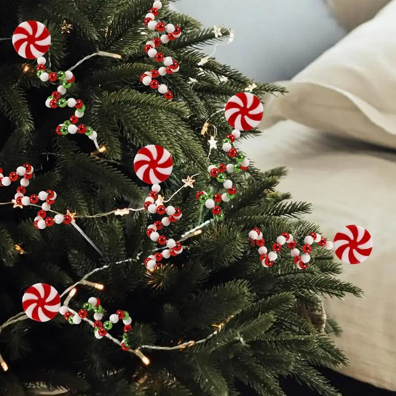 Red & White Candy Cane Christmas Tree Picks