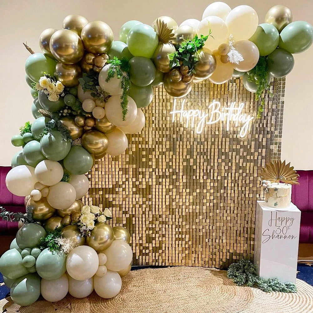 Sage Green Balloons Garland Arch