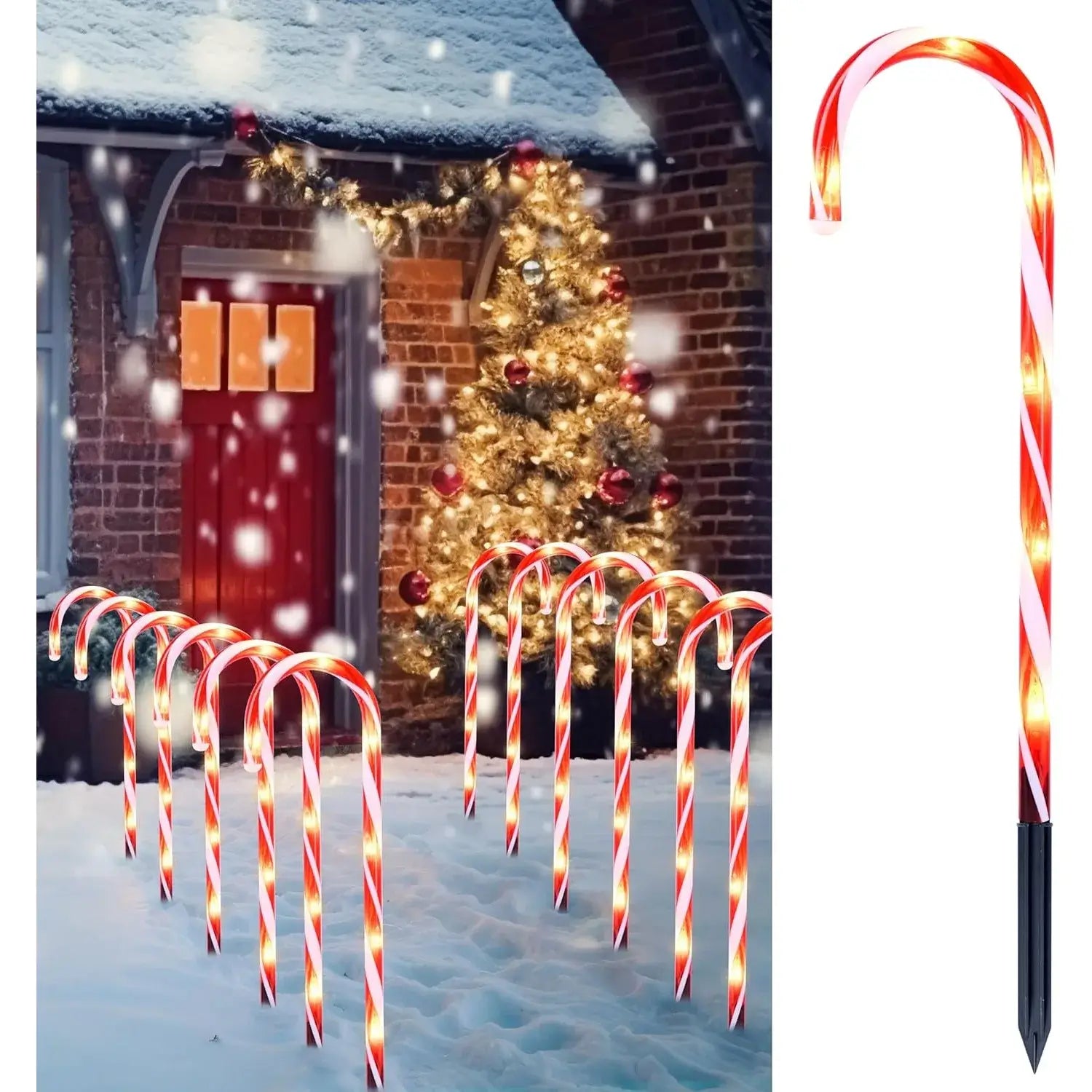 Christmas Candy Cane Pathway Marker Lights Set United States / 12 pack