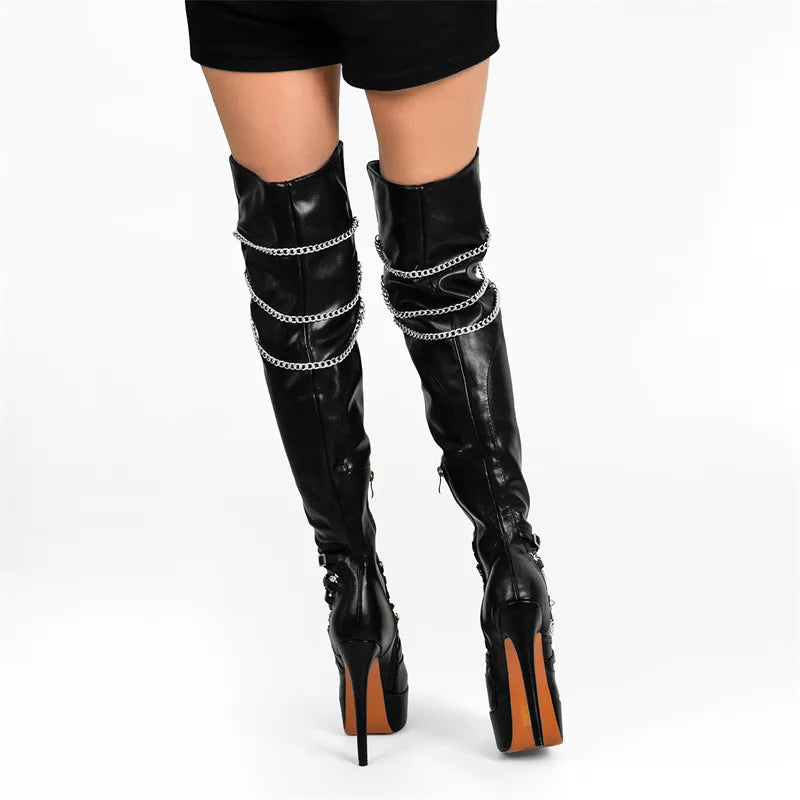 High Heel Lady Black Boots