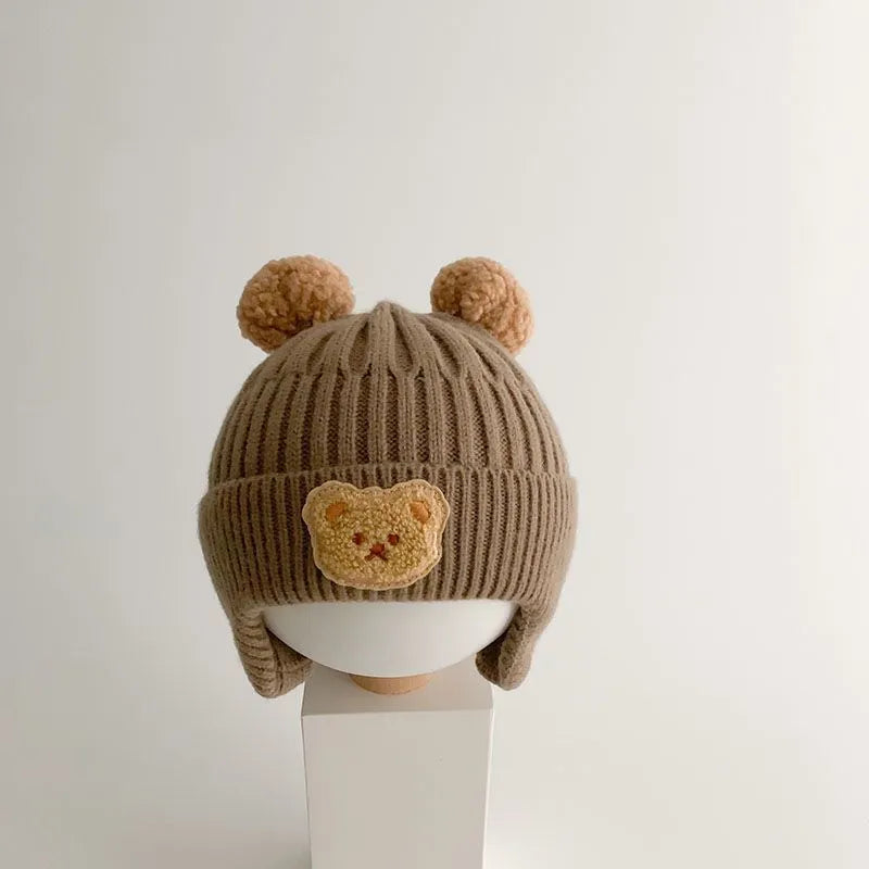 Winter Baby Beanie Hat Cartoon Bear Ear Protection